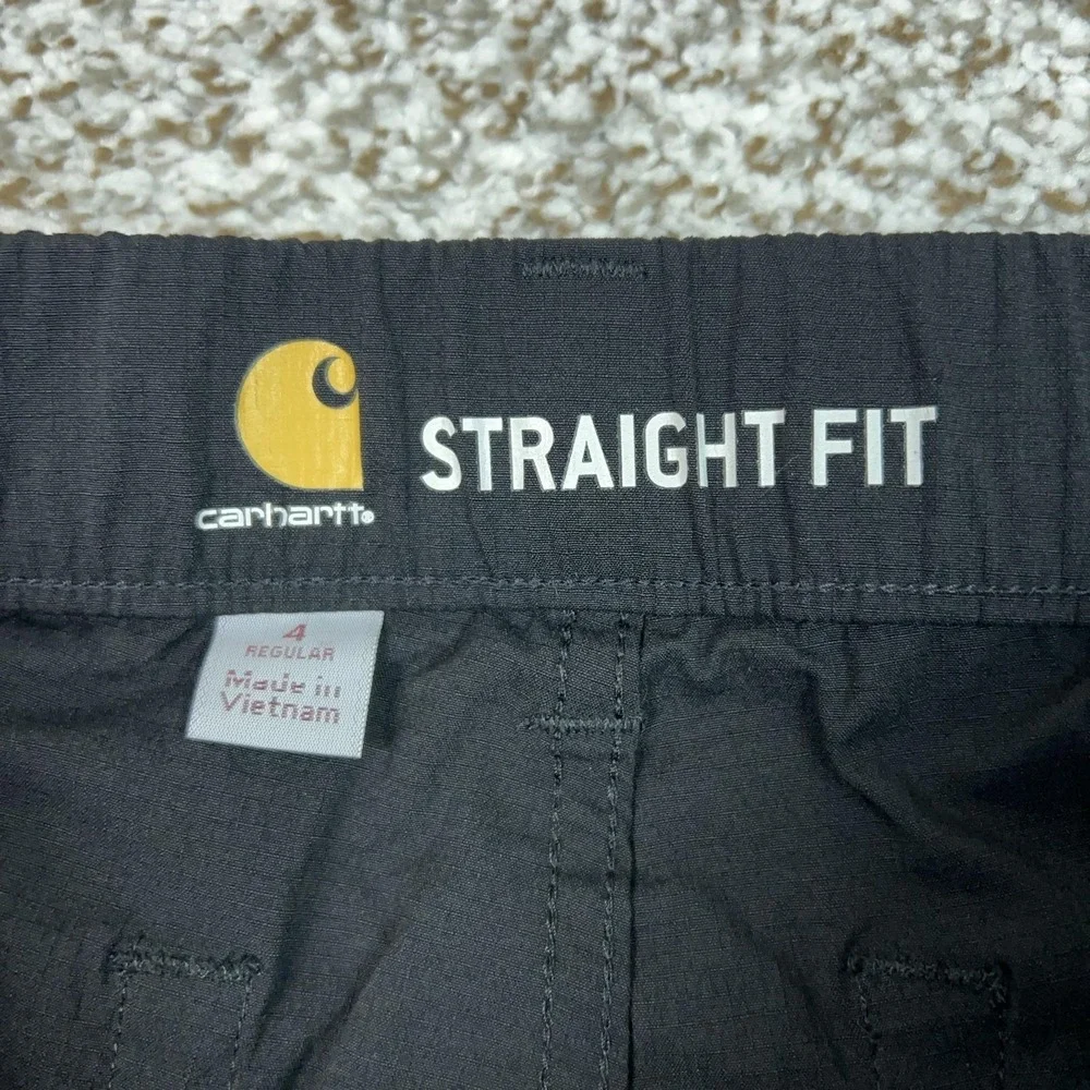Carhartt Pants Womens 4 Black Straight Fit Cargo Capri Workwear Hiking Outdoor
